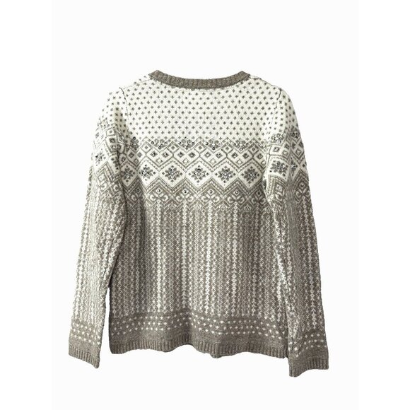 Telluride M Lambswool Fair Isle Cardigan Sequin Coastal Grandma Granny Cozy Warm - Picture 2 of 8